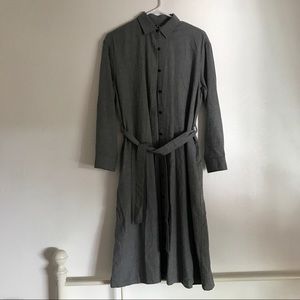 Flannel Long Sleeve Shirt Dress